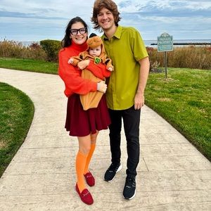 Velma from Scooby Doo Halloween Costume (Skirt / Sweater / Socks / Glasses)